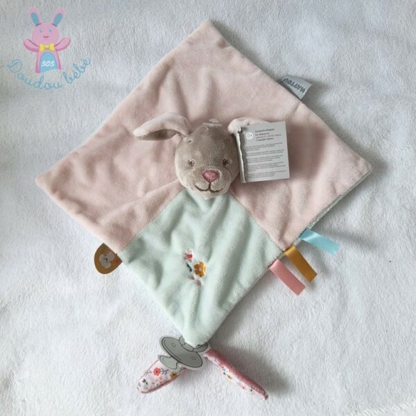 Doudou plat Chien rose bleu Iris & Lali NATTOU