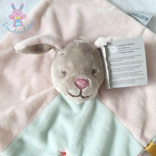 Doudou plat Chien rose bleu Iris & Lali NATTOU