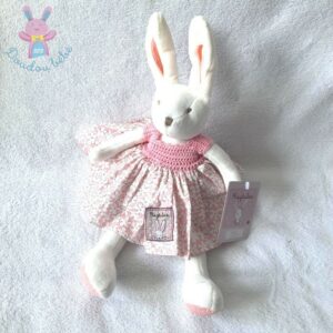 Doudou Lapin Fifi blanc rose robe RAGTALES