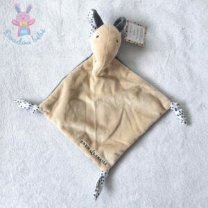 Doudou plat éléphant beige gris blanc ENVIE DE FRAISE