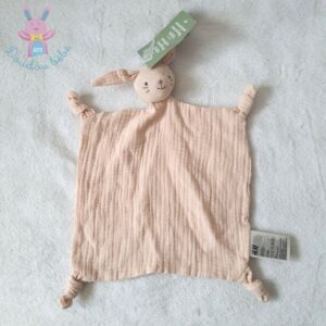 Doudou plat Lapin lange tissu rose pâle H&M