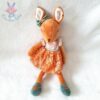 Doudou Biche Happy Helga robe orange 30 cm BUKOWSKI