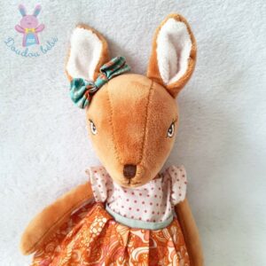 Doudou Biche Happy Helga robe orange 30 cm BUKOWSKI