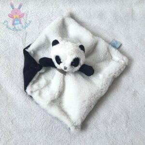 Doudou plat Mon P’tit Panda fourrure blanc noir BABY NAT