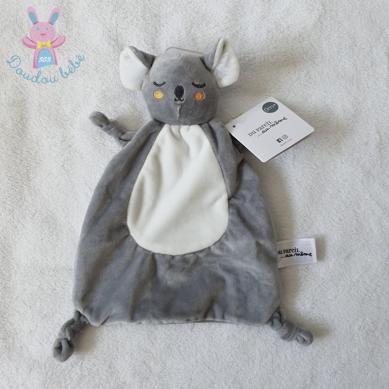 Doudou plat Koala gris blanc DPAM Du Pareil Au Même