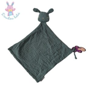 Doudou plat Lapin lange vert doré à pois VERTBAUDET