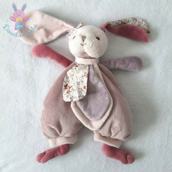 Doudou Lapin rose mauve pétales fleurs BUKOWSKI