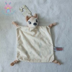 Doudou plat Biche Bambi beige écru fleurs DISNEY PRIMARK