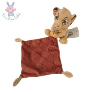 Doudou Lion Simba mouchoir orange beige DISNEY