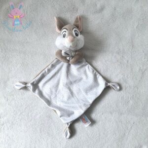 Doudou plat Lapin Panpan gris beige blanc à pois DISNEY