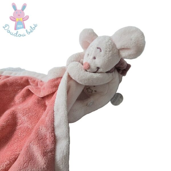 Doudou Souris Mia & Victoria couverture rose NOUKIE'S