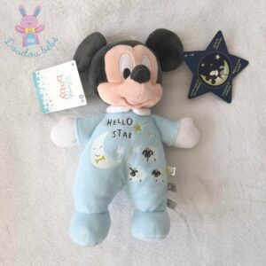 Doudou Souris Mickey bleu Hello star moutons luminescent DISNEY