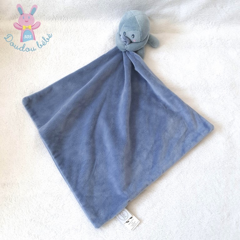 Doudou Pieuvre Poulpe bleu mouchoir BEBE DOUCEUR