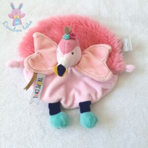 Doudou plat Flamant rose rond Tropi’cool DOUDOU ET COMPAGNIE