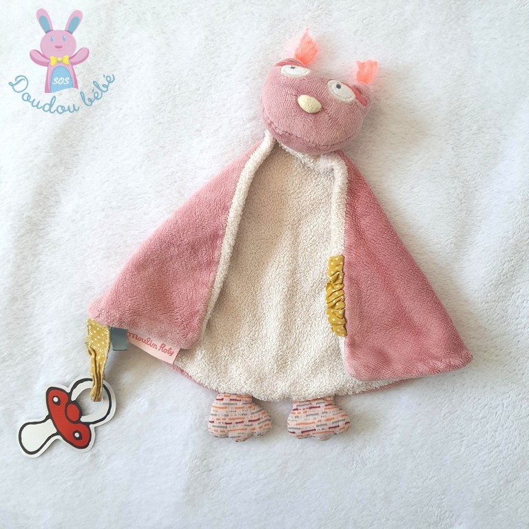 Doudou plat Chouette Mademoiselle et Ribambelle MOULIN ROTY
