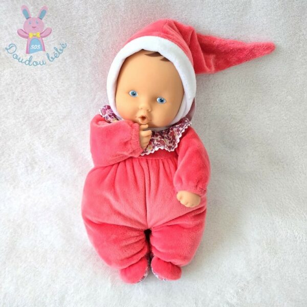 Doudou Poupée Babypouce rose fuchsia blanc fleurs 2017 COROLLE