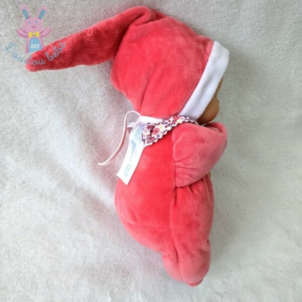 Doudou Poupée Babypouce rose fuchsia blanc fleurs 2017 COROLLE