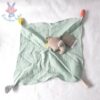 Doudou plat éléphant beige lange coton vert FEHN