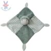 Doudou plat Hippopotame vert blanc et rayé Gémo