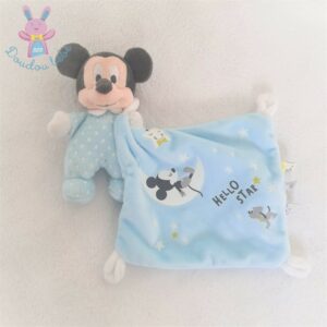 Doudou Souris Mickey mouchoir bleu étoiles Hello Star DISNEY