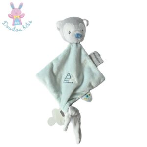 Mini doudou plat Loup Tim et Tiloo gris bleu NATTOU