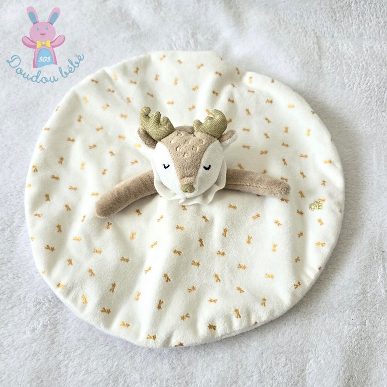 Faon rond blanc beige étoiles OBAIBI OKAIDI