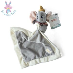 Doudou éléphant Dumbo mouchoir gris blanc chapeau DISNEY
