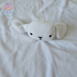 Doudou plat Lapin velours tout doux blanc BOUT’CHOU MONOPRIX