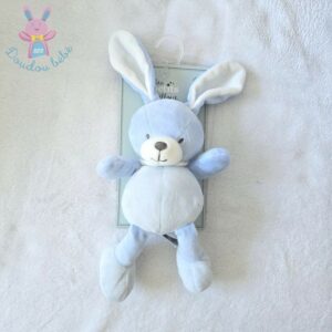 Doudou Lapin bleu blanc MES PETITS CAILLOUX