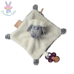 Doudou plat Mouton gris blanc « Mes premiers animaux » TAO TAPE A L’OEIL