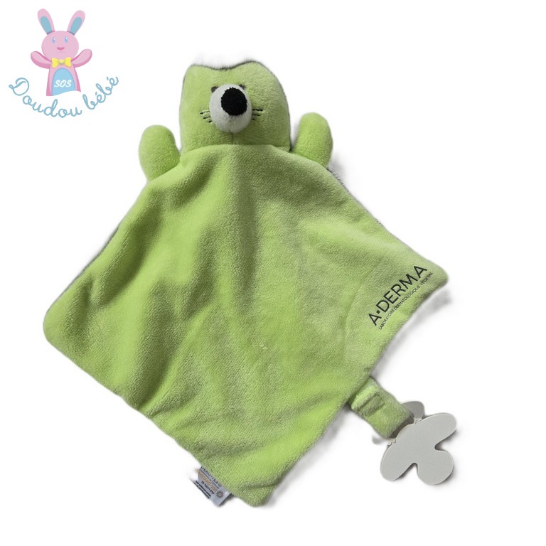 Doudou plat Hérisson vert gris ADERMA