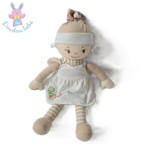 Doudou Poupée chiffon beige blanc rayé robe 2011 COROLLE