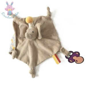 Doudou plat éléphant beige fantastic circus GRAIN DE BLE Z