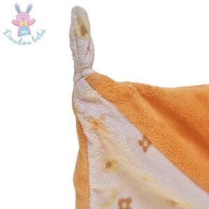 Doudou plat Nala Roi Lion orange blanc fleurs DISNEY SIMBA