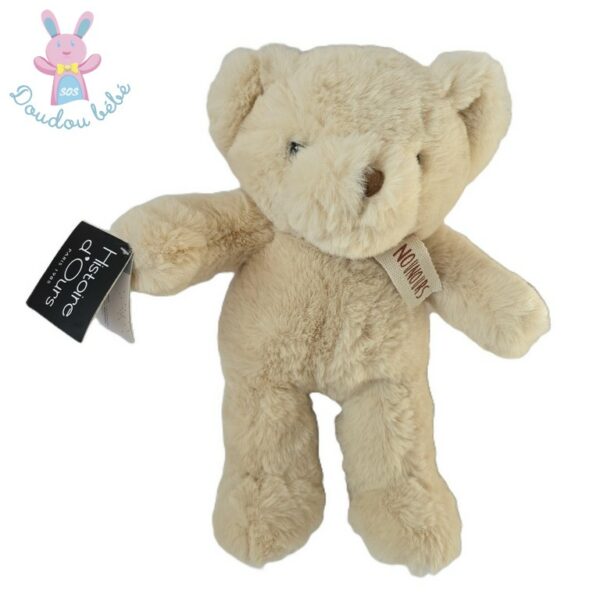 Doudou Ours Nounours Vanille fourrure beige 25 cm HISTOIRE D'OURS