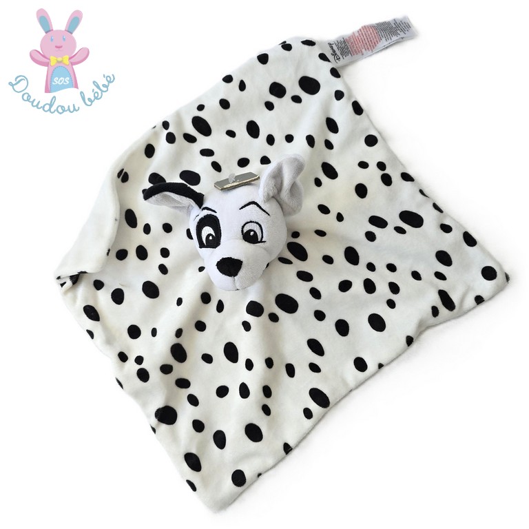 Doudou plat Chien Dalmatien blanc noir Disney Primark