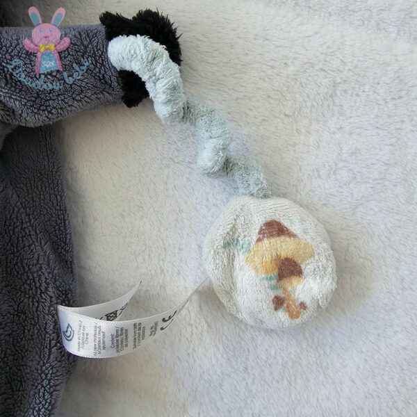 Doudou marionnette Malo le Blaireau gris blanc bleu KALOO
