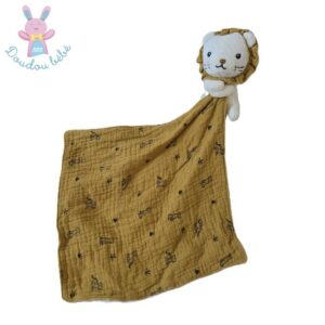 Doudou Lion beige mouchoir jaune moutarde MAISONS DU MONDE