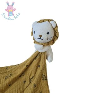 Doudou Lion beige mouchoir jaune moutarde MAISONS DU MONDE