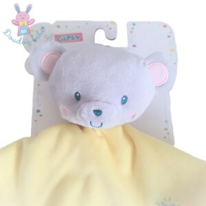 Doudou plat Souris jaune gris Les ptits féériques GIPSY
