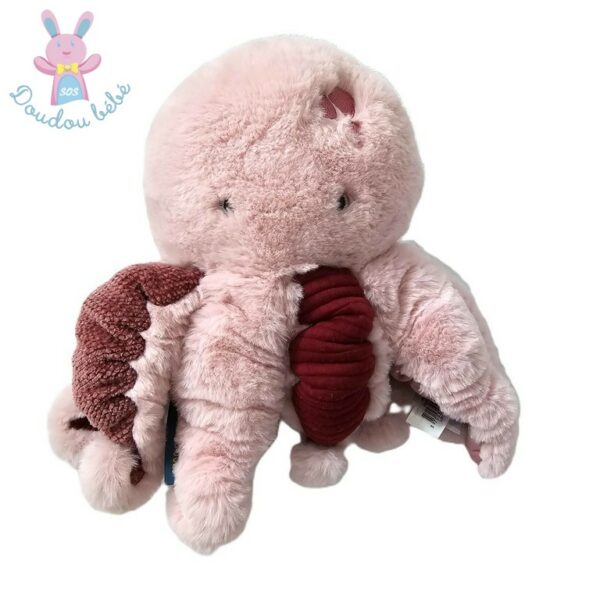 Doudou Pieuvre rose Trésors marins HISTOIRE D'OURS