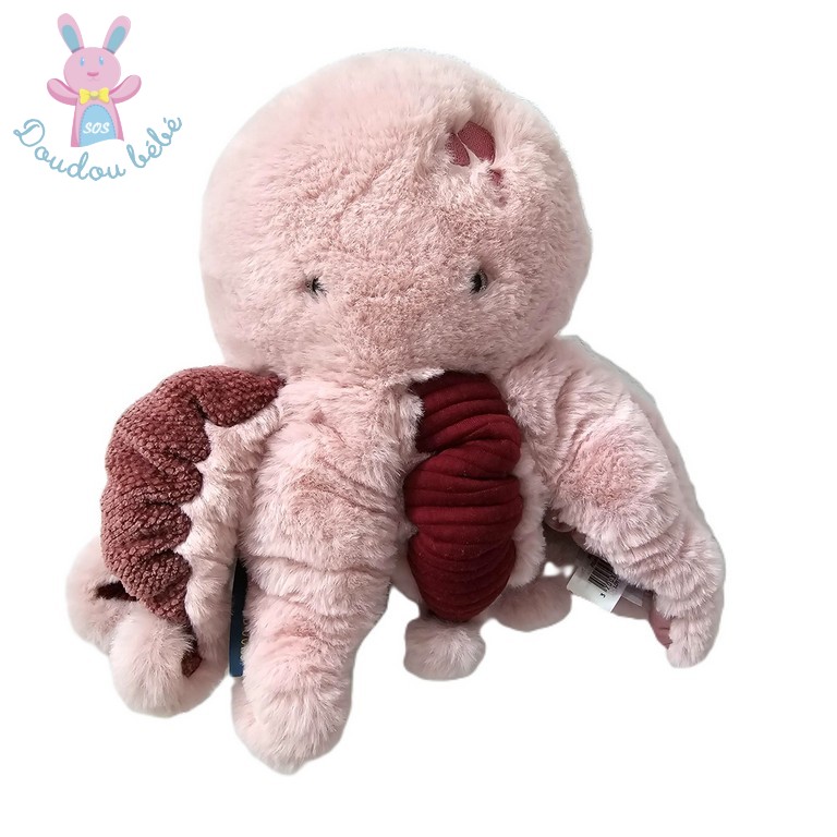 Doudou Pieuvre rose Trésors marins HISTOIRE D'OURS