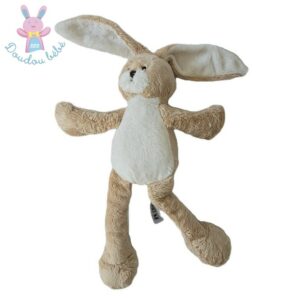 Doudou Lapin beige blanc ACTION BUNNY FRIEND