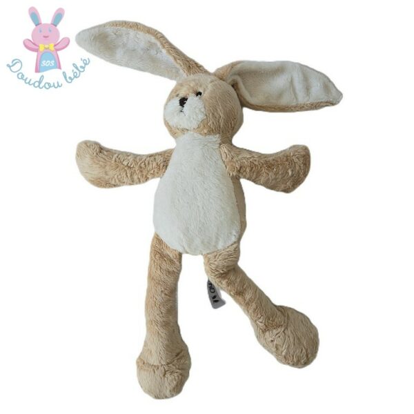 Doudou Lapin beige blanc ACTION BUNNY FRIEND