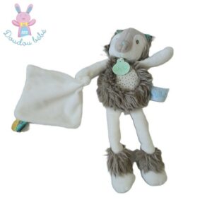 Doudou Ours Frisounours beige blanc mouchoir BABY NAT