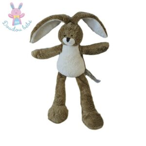 Doudou Lapin marron blanc BUNNY FRIEND ACTION
