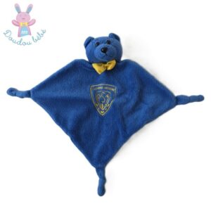 Doudou plat Ours bleu jaune Clermont Auvergne ASM