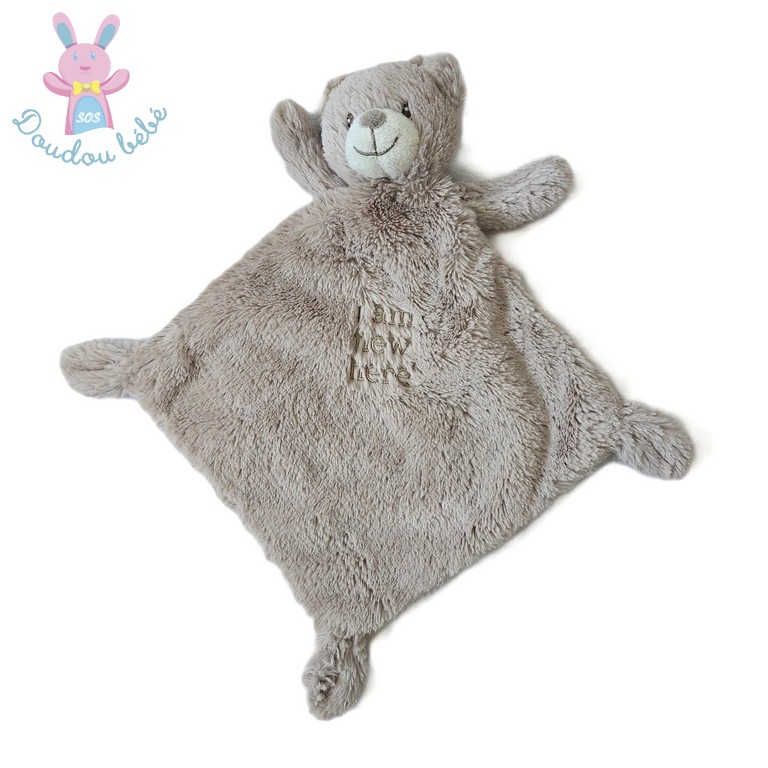 Doudou plat Ours beige crème "I am new here" NICOTOY C&A