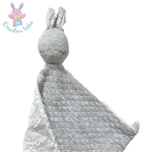 Doudou plat Lapin pure gris blanc matelassé NATTOU