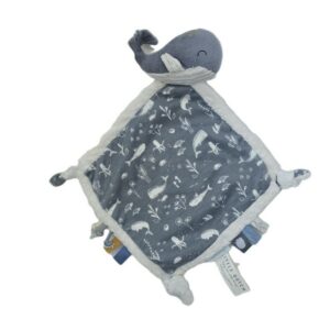 Doudou plat Baleine gris blanc mouchoir LITTLE DUTCH